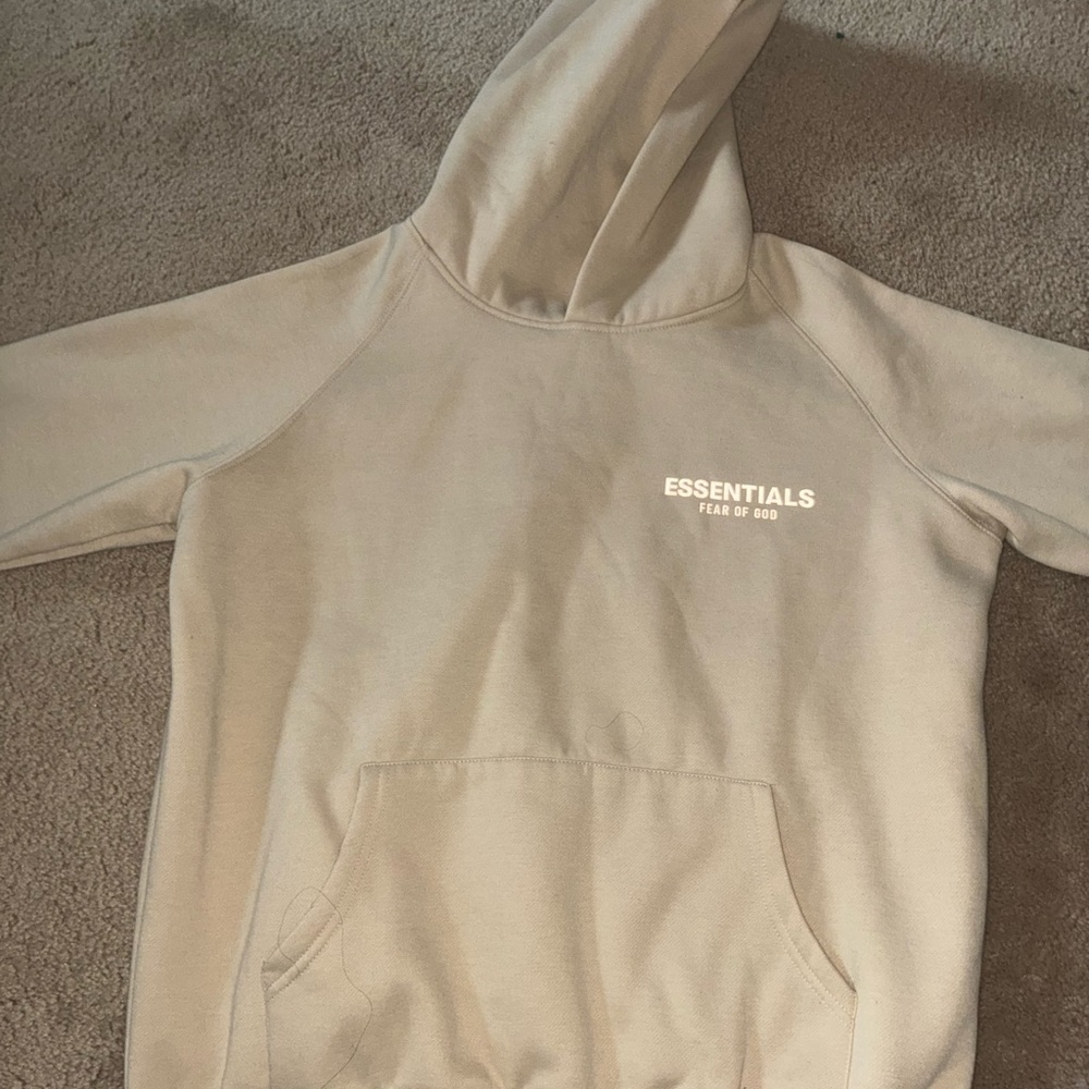 Fear of God Essentials Beige Hoodie